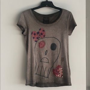 All Saint’s Distressed Skull T-shirt Size 4